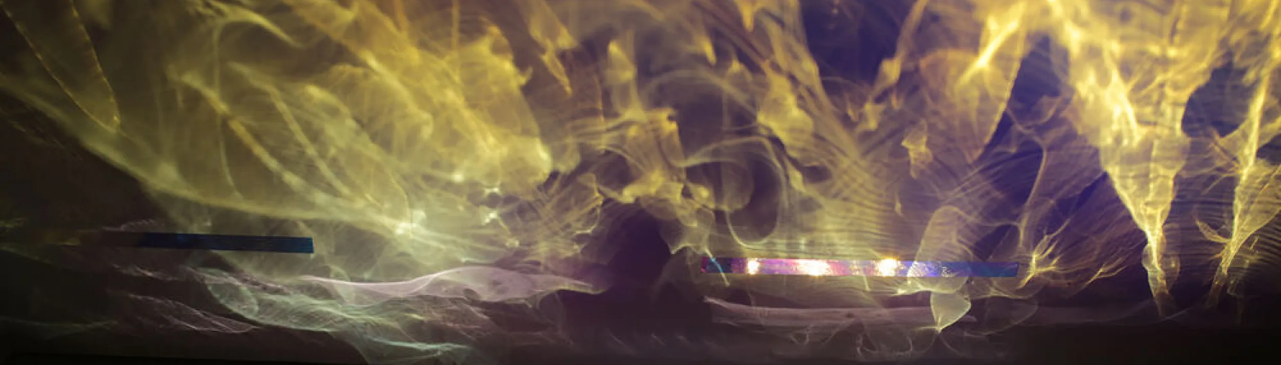 Visual art of yellow lights depicting fire
