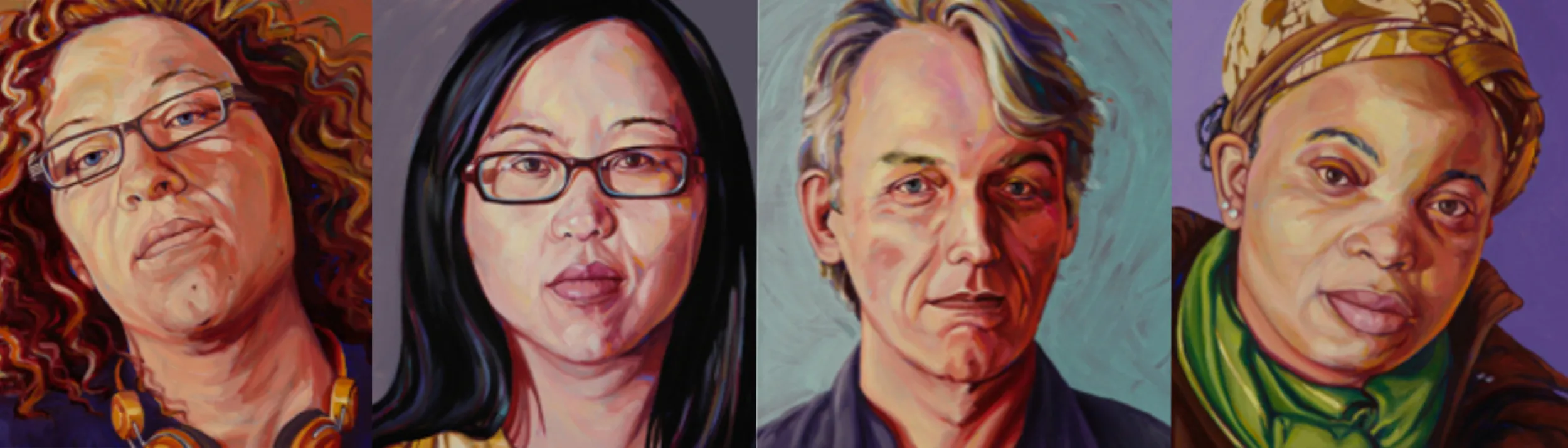 A collection of portrait paintings from the show