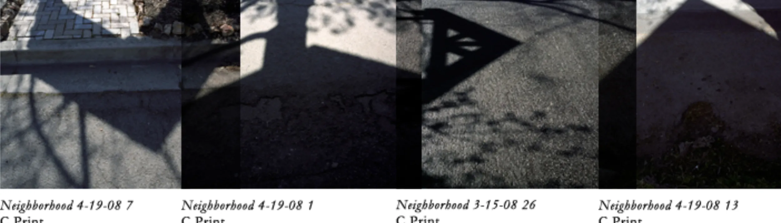 C print photographs of shadows arranged in a banner image
