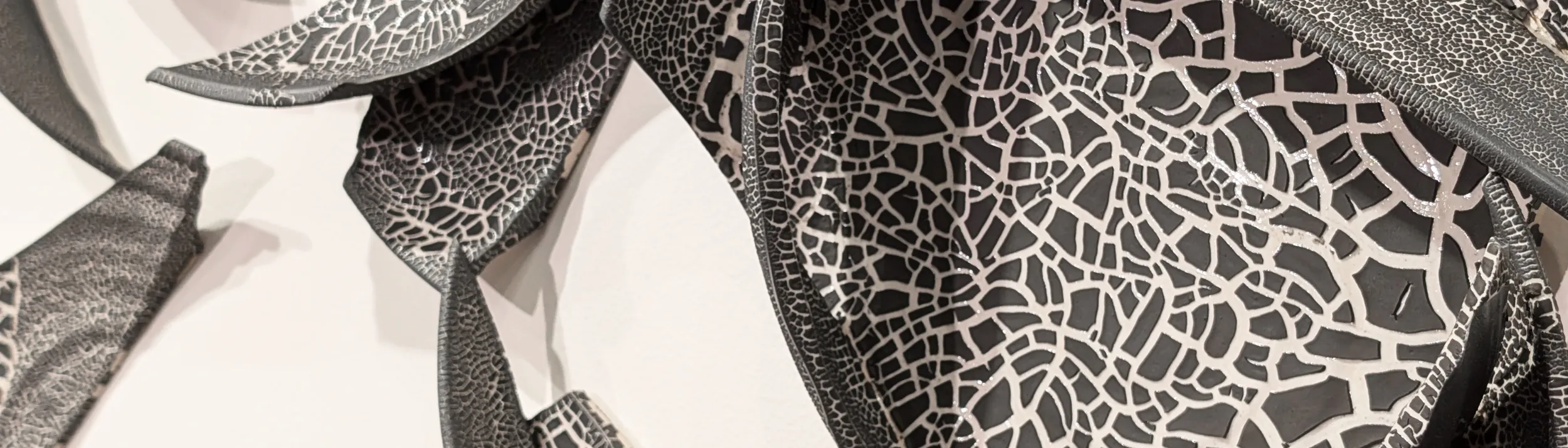 porcelain with black crackle glaze
