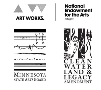 ART Works Icon above the Minnesota State Arts Board Logo next to the National Endowment for the Arts logo above the Clean Water Land & Legace Amendment logo