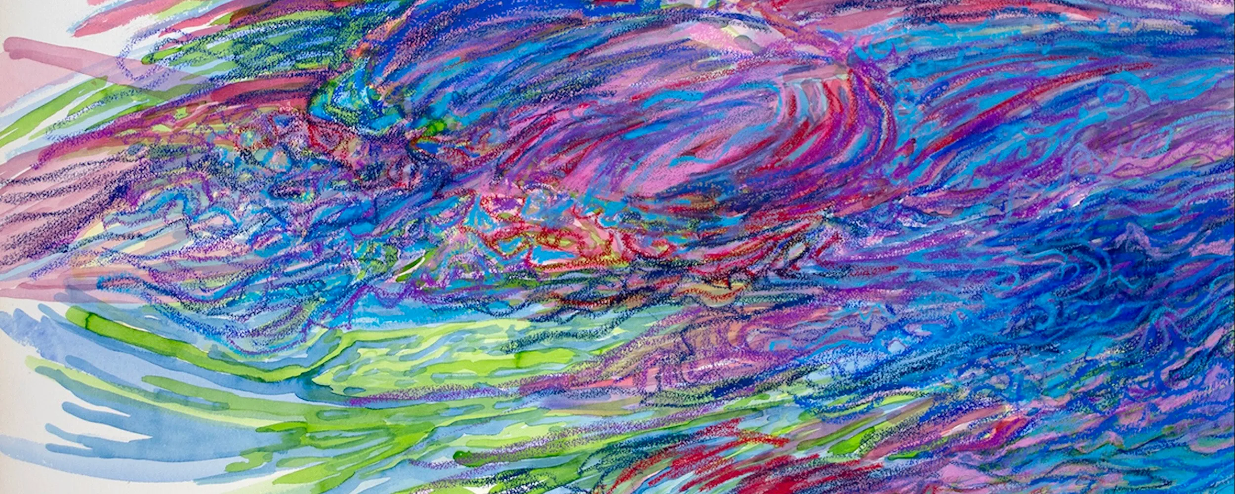 Water Flowing, 1994, Watercolor and chalk 