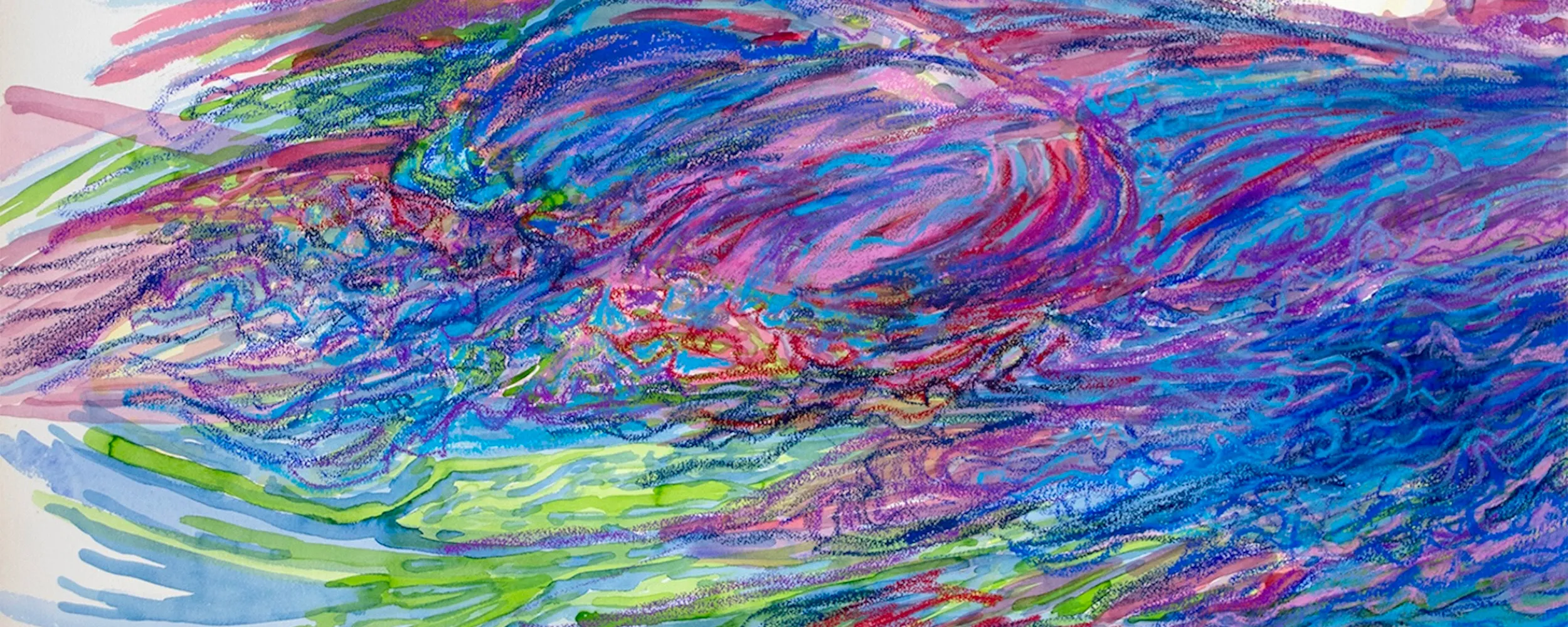 Water Flowing, 1994, Watercolor and chalk 